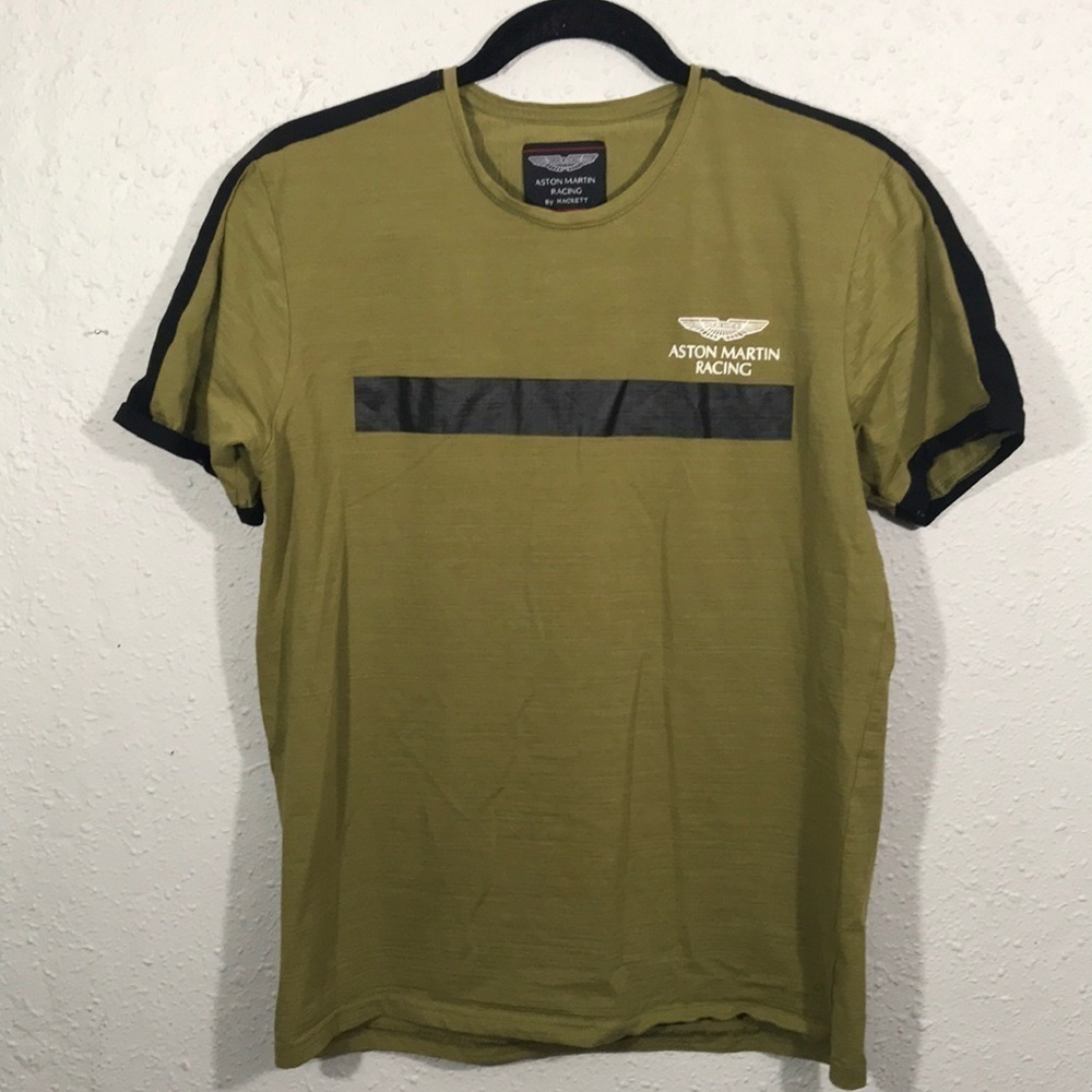 Ashton Martin New Olive Green Screen Print T-Shirt‎